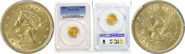 1856 $2 1/2 Liberty  -  PCGS AU-58