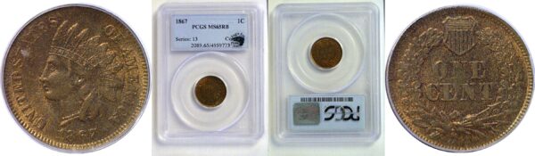 1867 Indian Head Cent. -  PCGS MS-65 RB