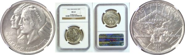 1936 Arkansas Commemorative Half Dollar  -  NGC MS-63