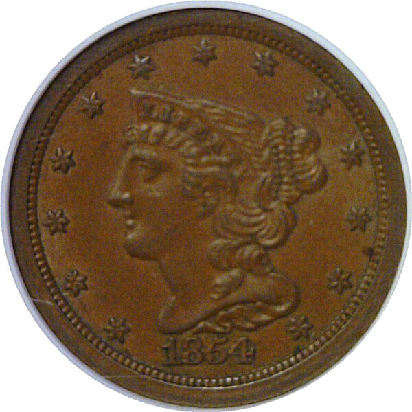 1854 Half Cent.  -   NGC MS-63 BN - Image 2