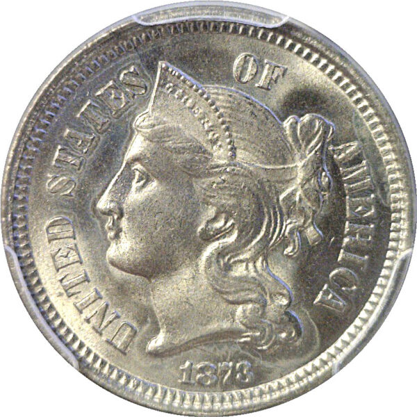1873 Closed 3.  Nickel Three Cent. -  PCGS MS-65 - Image 2