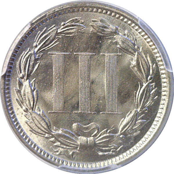 1873 Closed 3.  Nickel Three Cent. -  PCGS MS-65 - Image 3