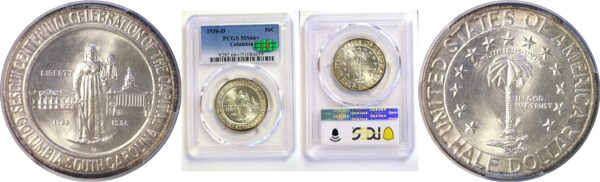 1936-D Columbia Commemorative Half Dollar  -  PCGS MS-66+ CAC