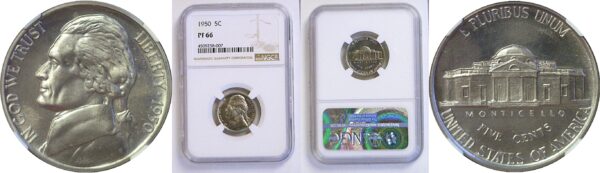 1950 Jefferson Nickel  -  NGC PF-66