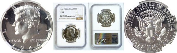 1964 Accented Hair.  Kennedy Half Dollar   -   NGC PF-67