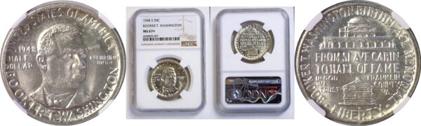 1948-S Booker T. Washington Commemorative Half Dollar  -  NGC MS-67+