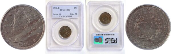 1912-D Liberty Nickel  -  PCGS MS-63