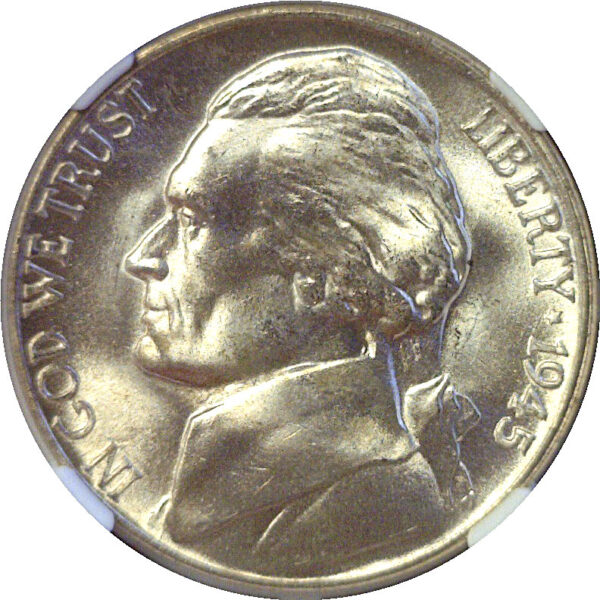 1945-D Jefferson Nickel   -   NGC MS-66+ 5FS - Image 2
