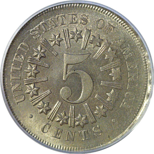 1866 Shield Nickel  -  PCGS MS-64 - Image 3