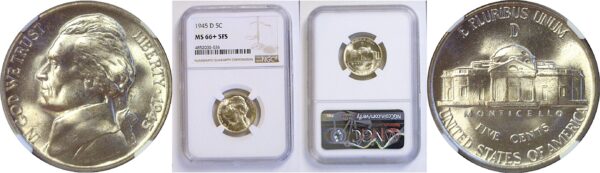 1945-D Jefferson Nickel   -   NGC MS-66+ 5FS