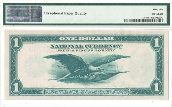 1918 $1 Federal Reserve Bank Note Fr-738 PMG Gem CU-65 EPQ - Image 3