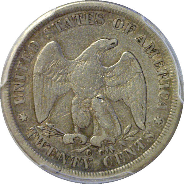 1875-CC Twenty Cent Piece.  -   PCGS F-12 - Image 3