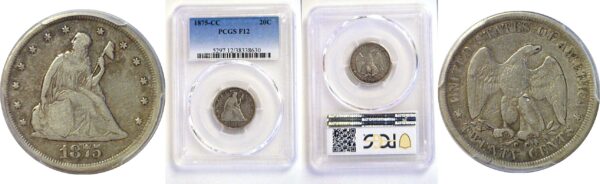 1875-CC Twenty Cent Piece.  -   PCGS F-12