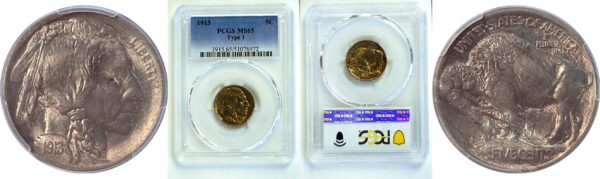 1913 T-1  Buffalo Nickel  -  PCGS MS-65