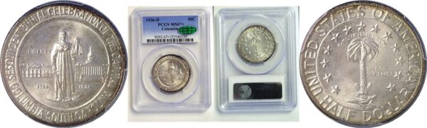 1936-D Columbia Commemorative Half Dollar  -  PCGS MS-67+  CAC