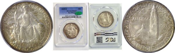 1935-S San Diego Commemorative Half Dollar  -  PCGS MS-67  CAC