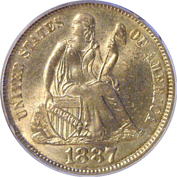 1887 Seated Liberty Dime  -  PCGS MS-63 - Image 2