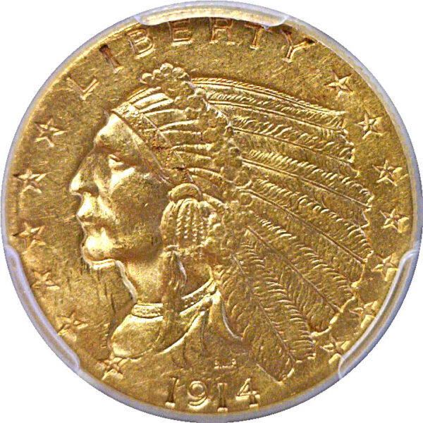 1914 $2 1/2 Indian  -  PCGS AU-58 - Image 2