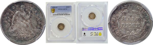 1856-O Seated Liberty Half Dime.  -   PCGS AU-53