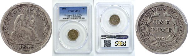 1846 Seated Liberty Dime  -  PCGS VF-25