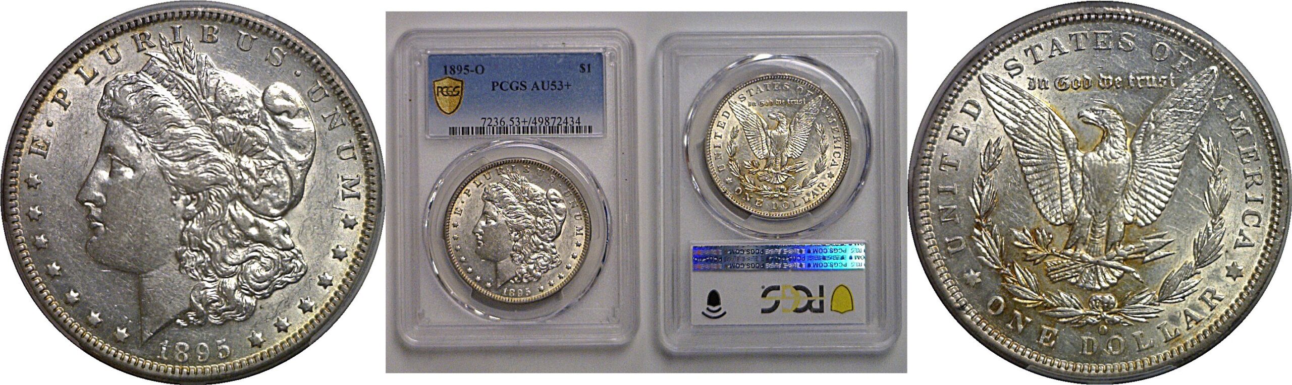 1895-O Morgan Dollar    PCGS AU-53+