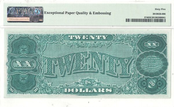 1890 $20 Treasury Note Fr-374 PMG Gem Uncirculated-65 EPQ - Image 3