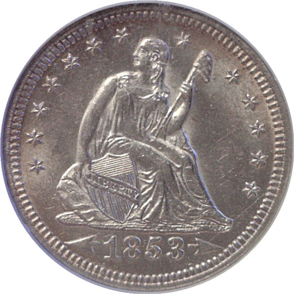 1853 Seated Liberty Quarter  -  NGC MS-63 - Image 2