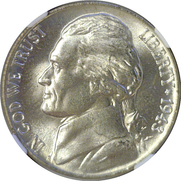 1943-P Jefferson Nickel  -  NGC MS-66 5FS - Image 2