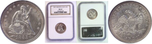 1853 Seated Liberty Quarter  -  NGC MS-63