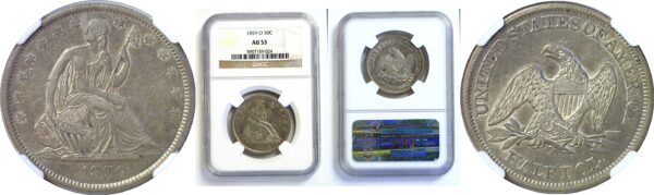 1859-O Seated Liberty Half Dollar  -  NGC AU-53