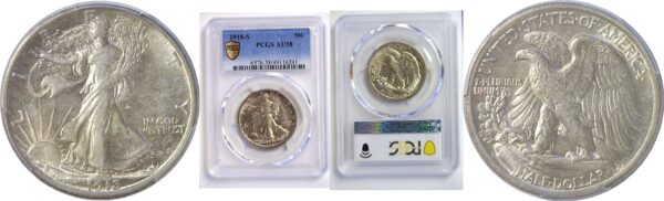 1918-S Walking Liberty Half Dollar  -  PCGS AU-58