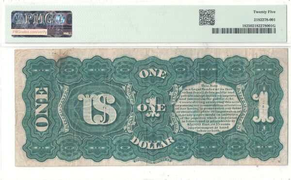 1869 $1 Legal Tender Note Fr-18 PMG VF-25 - Image 3