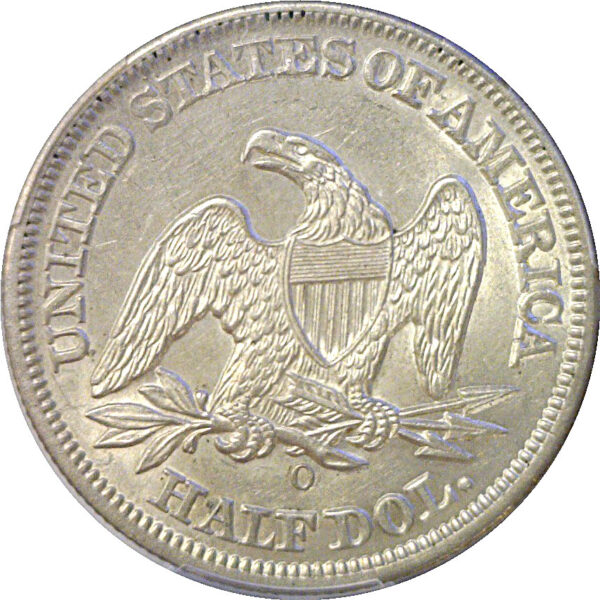1858-O Seated Liberty Half Dollar   -   PCGS AU-58 - Image 3