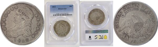 1812 Bust Half Dollar  -  PCGS F-15