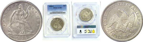 1858-O Seated Liberty Half Dollar   -   PCGS AU-58