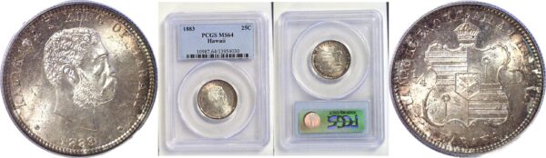 1883 Hawaii Quarter   -   PCGS MS-64