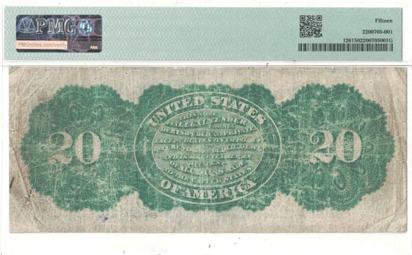 1863 $20 Legal Tender Fr-126 PMG Choice F-15 - Image 3