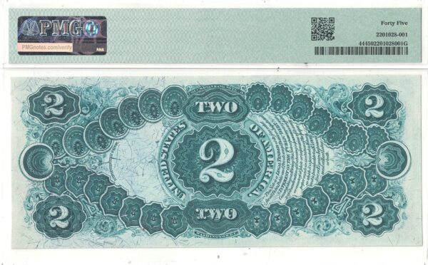 1875 $2 Legal Tender Note Fr-44 PMG XF-45 - Image 3