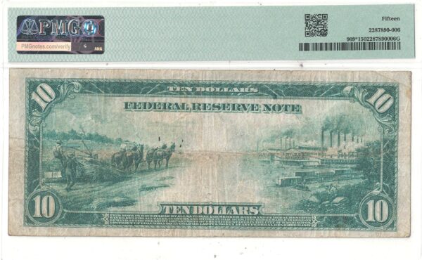 1914 $10 Federal Reserve Star Note Fr-909* PMG F-15 - Image 3