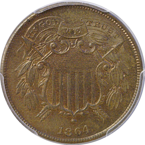 1864 Small Motto.  Two Cent Piece   -   PCGS MS-65+  CAC - Image 2