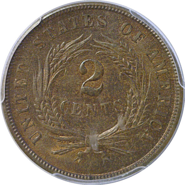 1864 Small Motto.  Two Cent Piece   -   PCGS MS-65+  CAC - Image 3
