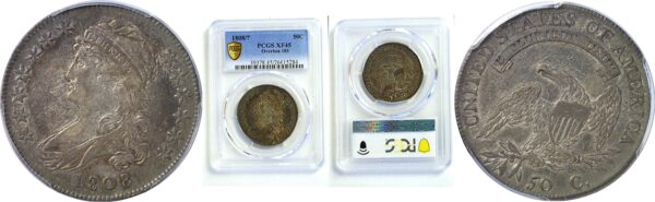 1808/7 Bust Half Dollar.  -   PCGS XF-45