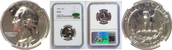 1936 Washington Quarter  -   NGC PF-65  CAC