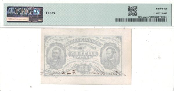 15 Cent 3rd Issue Fractional Currency Fr-1275spwmf Wide Margins Front PMG Choice CU-64 - Image 3