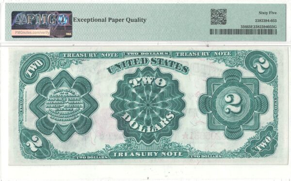 1891 $2 Treasury Note Fr-356 PMG Gem CU-65 EPQ - Image 3