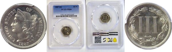 1887/(6) Nickel Three Cent  -  PCGS PR-66