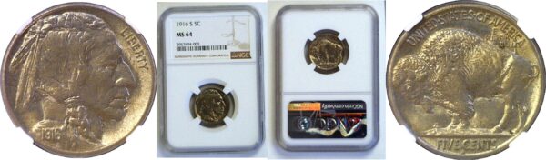 1916-S Buffalo Nickel  -  NGC MS-64