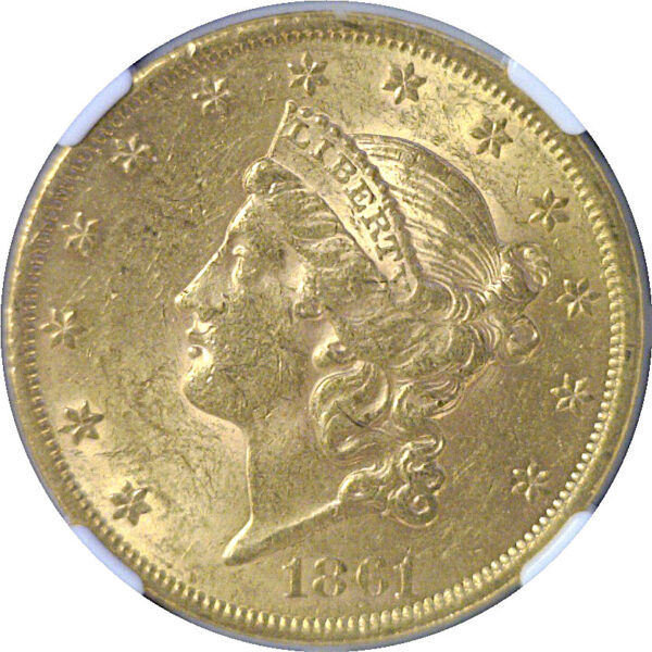 1861 $20 Liberty  -  NGC AU-58 - Image 2