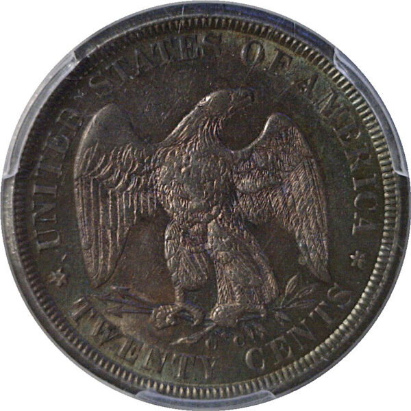 1875-CC Twenty Cent Piece. -  PCGS AU-55 - Image 3