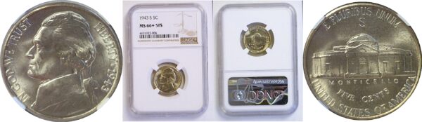 1943-S Jefferson Nickel  -  NGC MS-66+ 5FS